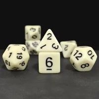 Thumbnail for 7pcs Dice Acrylic Blend Black Font Solid Ivory White