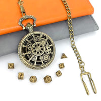 Thumbnail for Cog Wheel on Bronze Pocket Watch with Mini Dice - Pendant