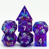 Thumbnail for Candy in Pink & Black Sharp Resin - 7pcs RPG Dice Set