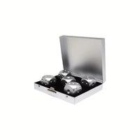 Thumbnail for 5pcs D6 Dice Metal Aluminium 16mm Box Rounded Red Font Silver