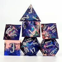 Thumbnail for Candy in Cyan & Pink Sharp Resin - 7pcs RPG Dice Set