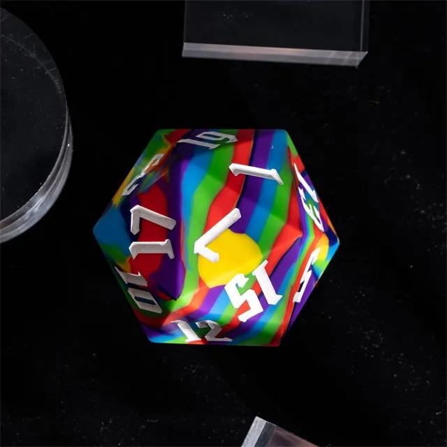 Rainbow Layered Silicone - D20 RPG Dice