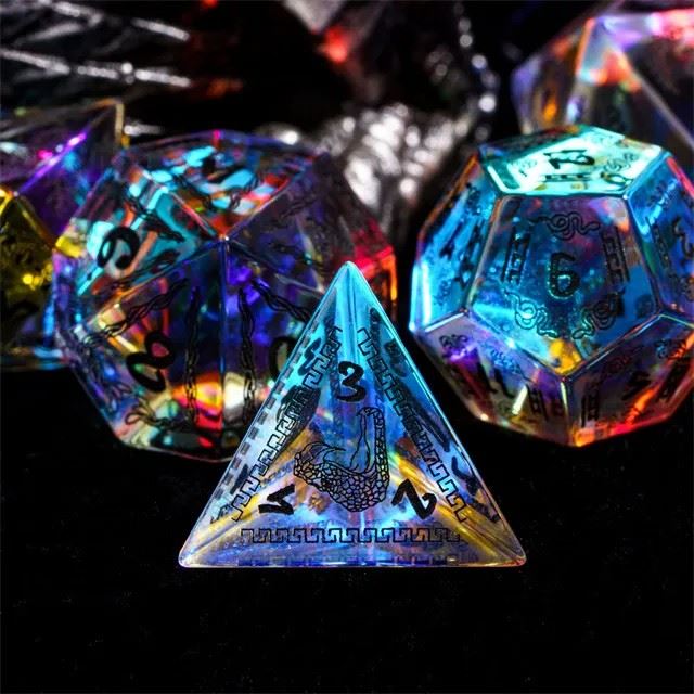 Medusa on Prism Glass - 7pcs RPG Dice Set