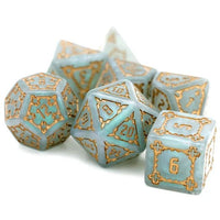 Thumbnail for Castle on Grey Resin - 7pcs RPG Oversized Dice Set