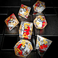 Thumbnail for 7pcs Dice Sharp Filled Poke Ball Gold Font Clear