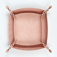 Thumbnail for Baby Pink Velvet & Baby Pink PU Leather - Square Soft Dice Tray