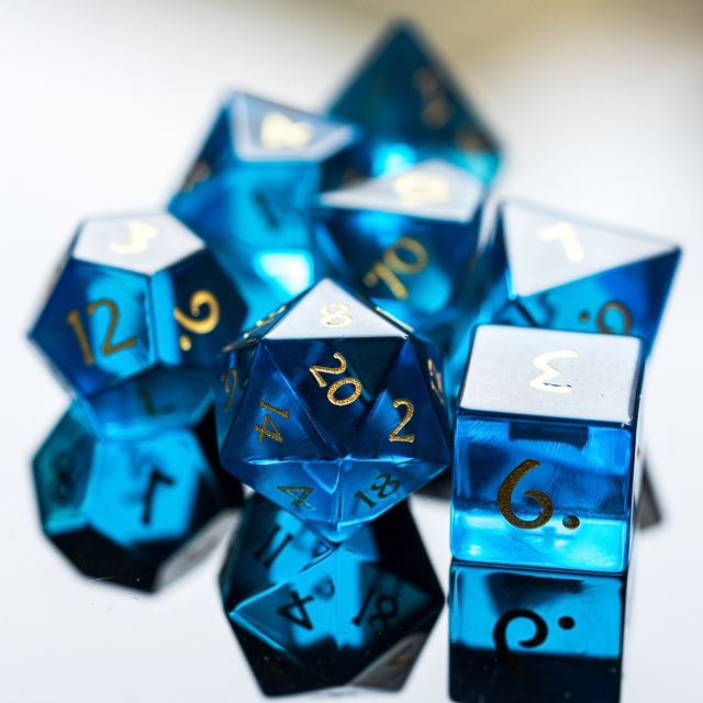 Sky Blue Glass - 7pcs RPG Dice Set