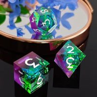 Thumbnail for Candy in Purple & Green Sharp Resin - 7pcs RPG Dice Set