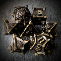 Thumbnail for 7pcs RPG Dice Set - Spiky Bronze Metal