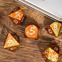 Thumbnail for 7pcs RPG Dice Set - Orange & Yellow Anodized Aluminium