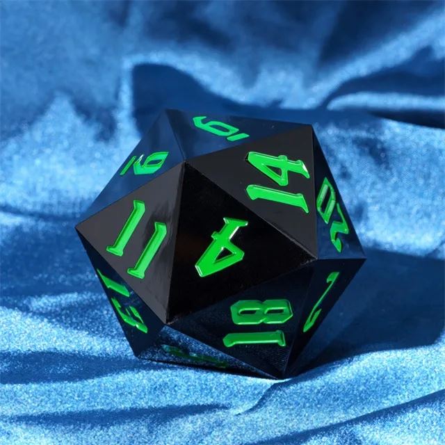 Black Sharp Acrylic- D20 RPG Dice