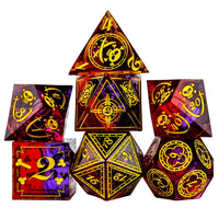 Thumbnail for 7pcs Dice Sharp Candy Pirate Pattern Yellow Font Red
