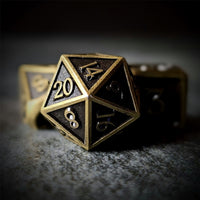 Thumbnail for Brushed Bronze Metal - 7pcs RPG Dice Set