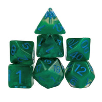 Thumbnail for Green Swirl in Clear Resin - 7pcs RPG Full Dice Set