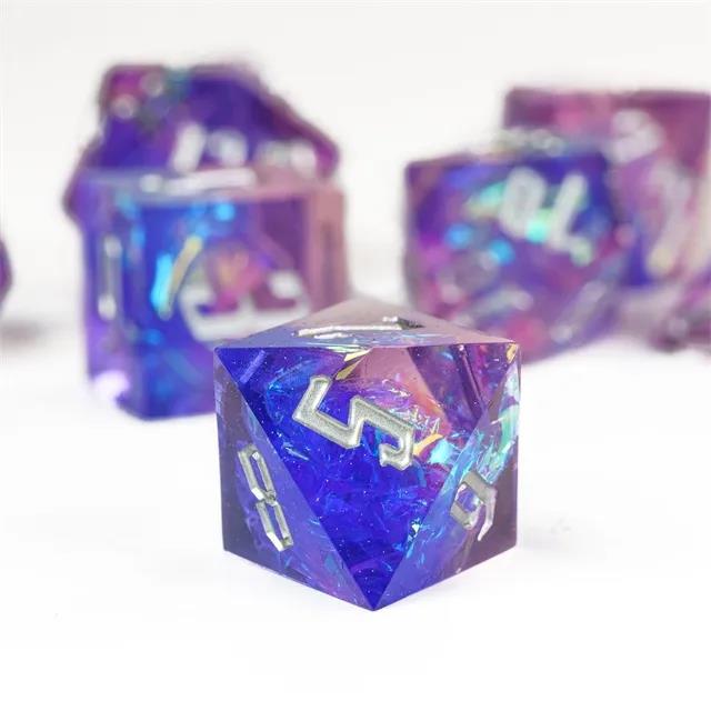 Candy in Cyan & Pink Sharp Resin - 7pcs RPG Dice Set