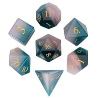 Thumbnail for 7pcs Dice Gem Stone Cat Eye Gold Font Pink Blue
