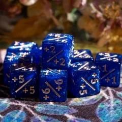 10pcs D6 12mm Dice Acrylic Gold Font Counter Numbers Blue