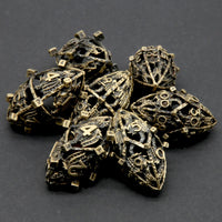Thumbnail for 7pcs Dice Metal Hollow Dragon Oval Cubes Bronze