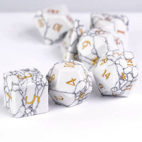 Thumbnail for Cracked White Howlite Gemstone - 7pcs RPG Dice Set