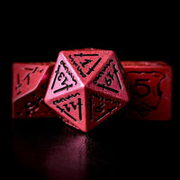 Thumbnail for 7pcs RPG Full Dice Set - Black Pattern on Pink Resin