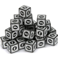 Thumbnail for 16mm Black & White Acrylic Lattice  - 6pcs D6 RPG Dice Set