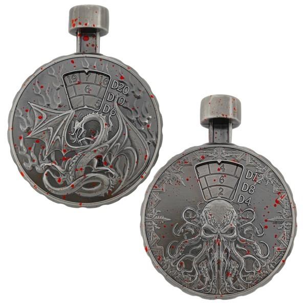Dice Metal Spinner Circle Clicker Blood Silver