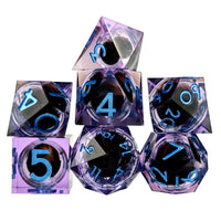 Thumbnail for Red Dragon Eye Ball in Clear & Purple Filled Sharp Resin - 7pcs RPG Dice Set
