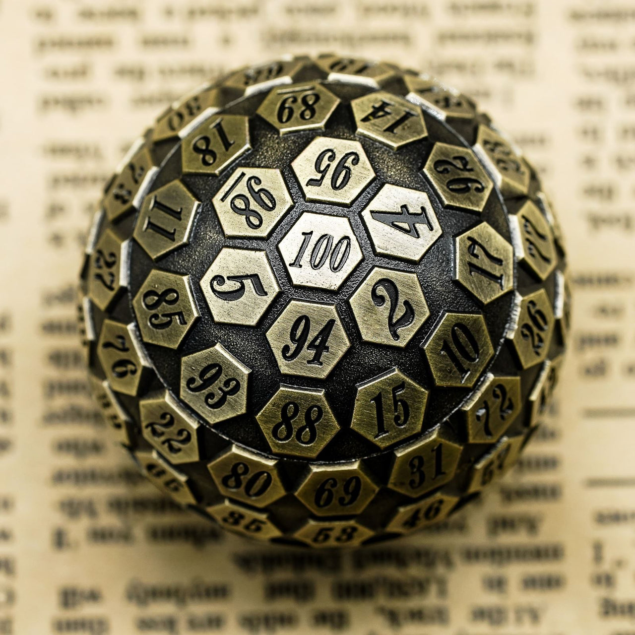 D100 RPG Dice - Bronze Metal