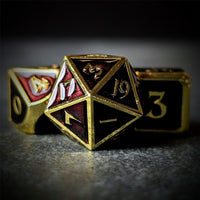 Thumbnail for Purple Enamel in Gold Metal - 7pcs RPG Dice Set