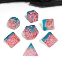 Thumbnail for 7pcs Dice Resin Glitter Pink Font Pink Blue