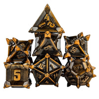 Thumbnail for 7pcs RPG Dice Set - Spiky Gold Metal