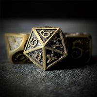 Thumbnail for Bronze Metal with Dragon Font - 7pcs RPG Dice Set