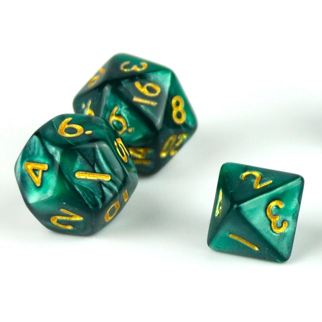 Silk Green Acrylic - 7pcs RPG Mini Dice Set