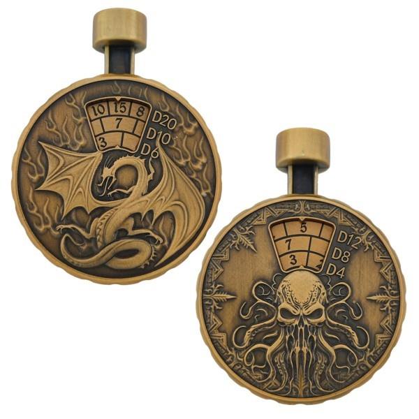 Dice Metal Spinner Circle Clicker Gold
