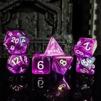 Thumbnail for 7pcs Dice Acrylic Metallic Clear Purple