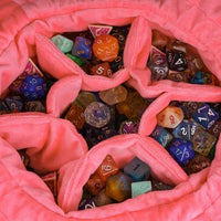 Thumbnail for Mermaid Scales on Yellow & Red Bag with Compartments - Soft Dice Storage