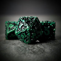 Thumbnail for 7pcs Dice Metal Druid Vine Green Font Black