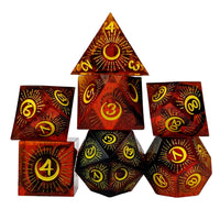 Thumbnail for Moon on Clear & Red with Candy Sharp Resin - 7pcs RPG Dice Set