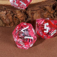 Thumbnail for Spider in Clear & Red Filled Sharp Resin - 7pcs RPG Dice Set