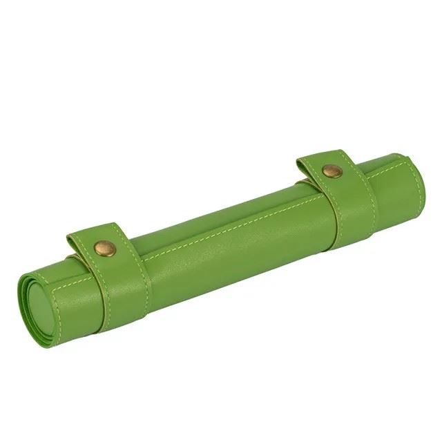 Green Velvet PU Leather Roll & Tray - Dice Storage