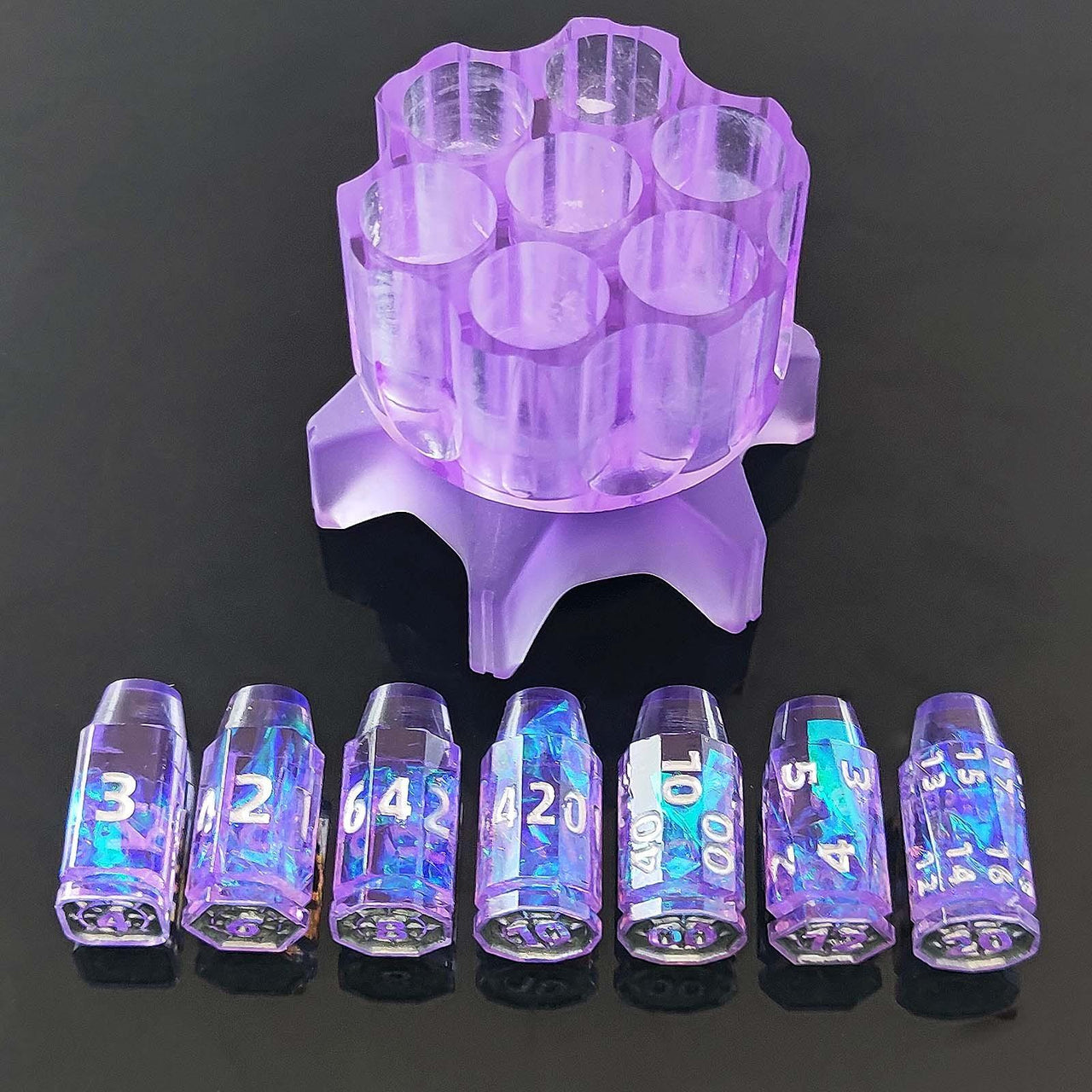 Dice Resin Spinner Six Shooter Purple