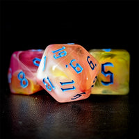 Thumbnail for Blend of White & Orange Acrylic - 7pcs RPG Full Dice Set