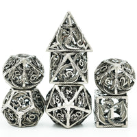 Thumbnail for 7pcs RPG Dice Set - Silver Metal