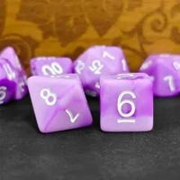 Thumbnail for 7pcs Dice Resin Swirl White Font Frosted Purple