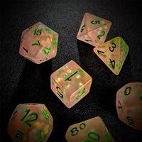 Thumbnail for Confetti in Frosted Pink Resin - 7pcs RPG Full Dice Set