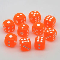 Thumbnail for 30pcs D6 12mm Dice Acrylic Pip White Font Clear Orange