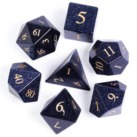 Thumbnail for Navy Blue Goldstone Gemstone - 7pcs RPG Dice Set