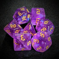 Thumbnail for Glitter in Purple Acrylic - 7pcs RPG Full Dice Set Top