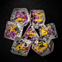 Thumbnail for Bumble Bee in Clear Resin - 7pcs RPG Full Dice Set