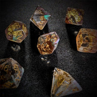 Thumbnail for Cogs in Clear & Purple Resin - 7pcs RPG Full Dice Set